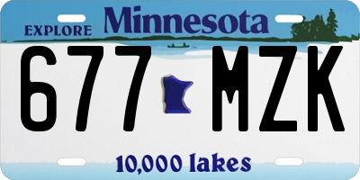 MN license plate 677MZK