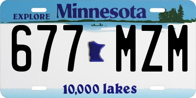 MN license plate 677MZM