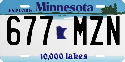 MN license plate 677MZN