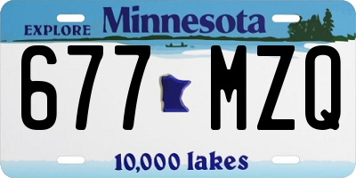 MN license plate 677MZQ
