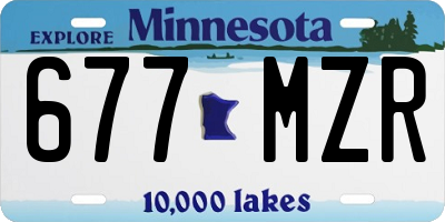 MN license plate 677MZR