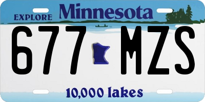 MN license plate 677MZS