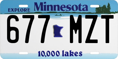 MN license plate 677MZT