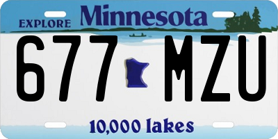 MN license plate 677MZU