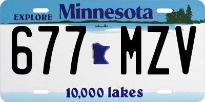MN license plate 677MZV