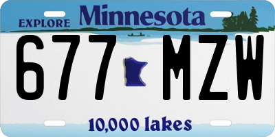 MN license plate 677MZW