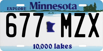 MN license plate 677MZX