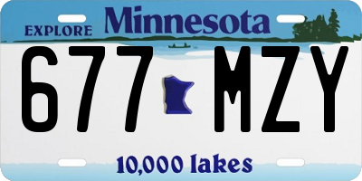 MN license plate 677MZY