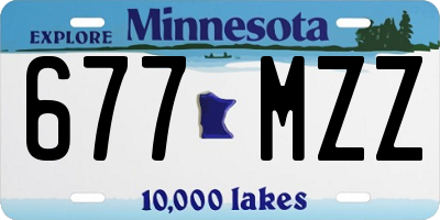 MN license plate 677MZZ