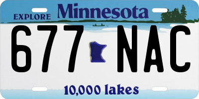 MN license plate 677NAC