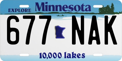 MN license plate 677NAK