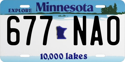 MN license plate 677NAO