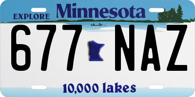 MN license plate 677NAZ