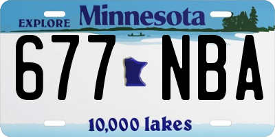 MN license plate 677NBA