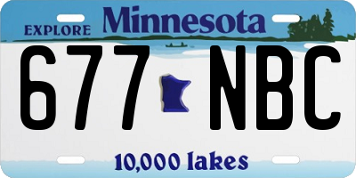 MN license plate 677NBC
