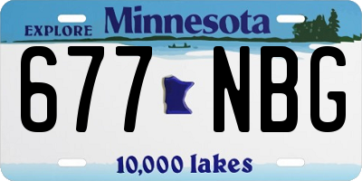MN license plate 677NBG