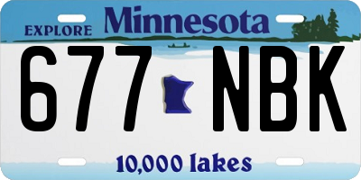 MN license plate 677NBK