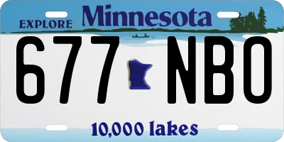 MN license plate 677NBO