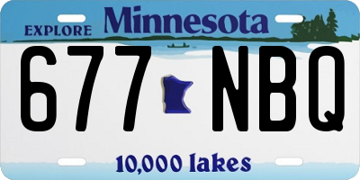 MN license plate 677NBQ