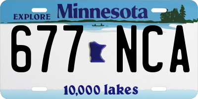 MN license plate 677NCA