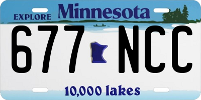 MN license plate 677NCC
