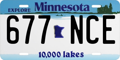 MN license plate 677NCE