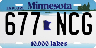 MN license plate 677NCG
