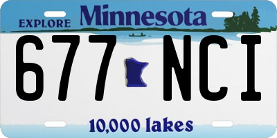 MN license plate 677NCI