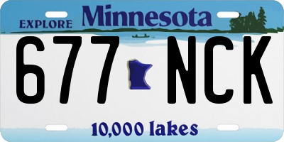 MN license plate 677NCK