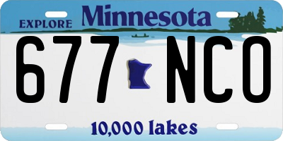 MN license plate 677NCO