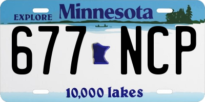 MN license plate 677NCP