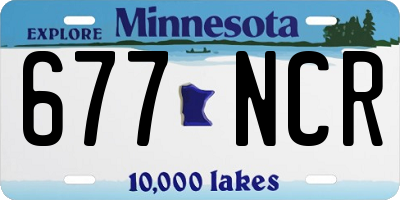 MN license plate 677NCR