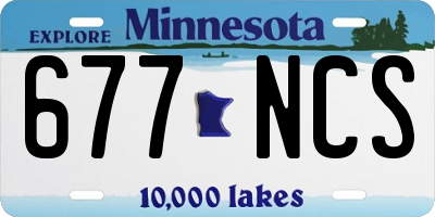 MN license plate 677NCS