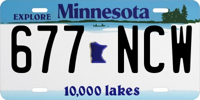 MN license plate 677NCW