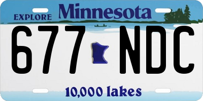 MN license plate 677NDC