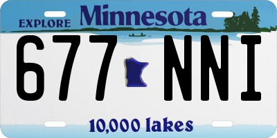 MN license plate 677NNI