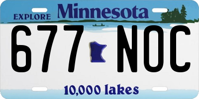 MN license plate 677NOC