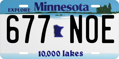 MN license plate 677NOE