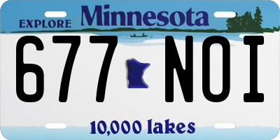 MN license plate 677NOI