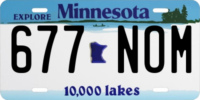 MN license plate 677NOM