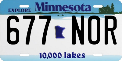 MN license plate 677NOR
