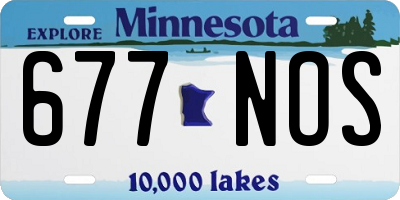 MN license plate 677NOS