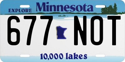 MN license plate 677NOT