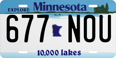 MN license plate 677NOU