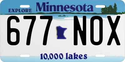 MN license plate 677NOX