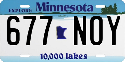 MN license plate 677NOY