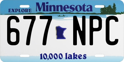 MN license plate 677NPC