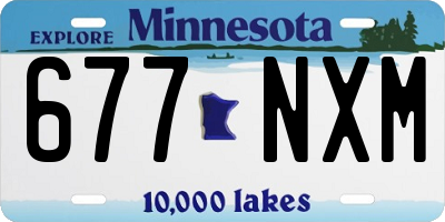 MN license plate 677NXM