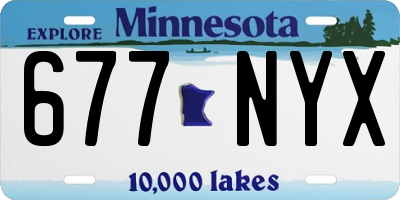 MN license plate 677NYX