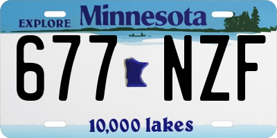 MN license plate 677NZF